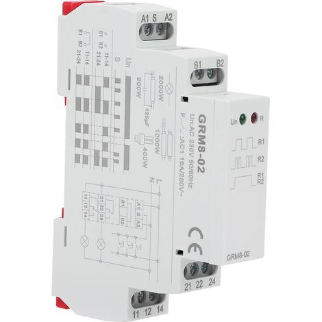 Relais à impulsion électronique GRM8-02, relais à verrouillage, relais mémoire, 230 V CA