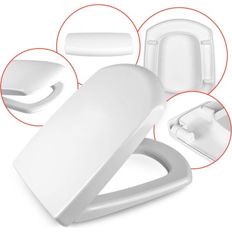 Les rois des sièges de toilettes Lunette WC Cersanit Carina - Blanc - Duroplast Antibactérien - Confort Optimal (1/5)