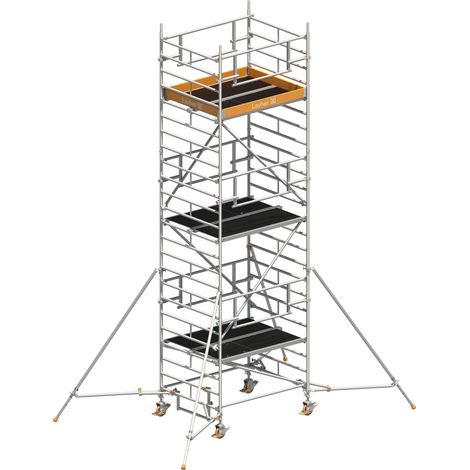 Layher Rollgerüst Uni Kompakt P2 Safety Plus mit Doppelgeländer und ausziehbaren Gerüststützen 7,20m AH (1/3)