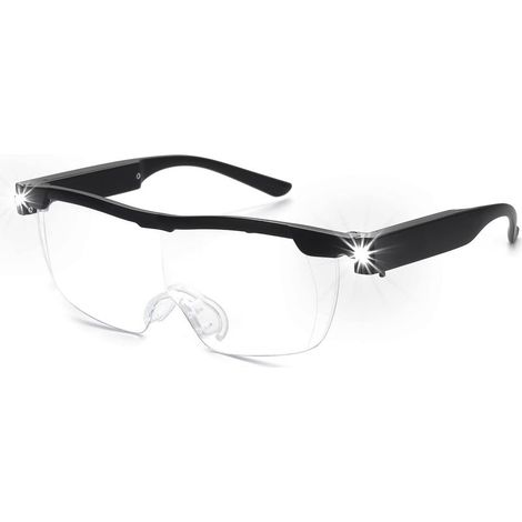 Lunettes loupe 1,8× rechargeables avec éclairage LED intégré – Modèle mains libres pour bricolage, bijouterie et lecture précise (1/5)