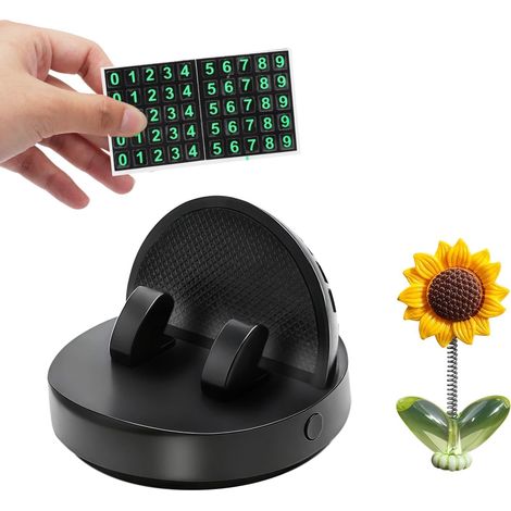 Support Téléphone Voiture Tableau de Bord 360° – Support Smartphone Voiture Universel Antidérapant Porte GPS Voiture avec Numéro Visible et Décoration Fleur, Stable pour iPhone Samsung Android (1/5)