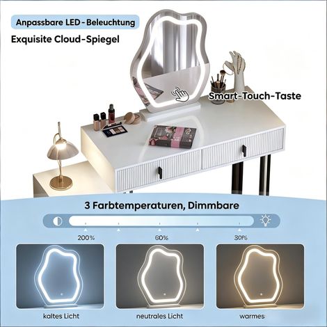 Table pratique,coiffeuse de style moderne,table de bureau de design extensible (uniquement avec table de maquillage)