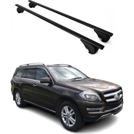 OMAC Dachträger Querträger für Mercedes GL Klasse GLS X166 2013-2019 – Abschließbar – Max. 75 kg – 2 Stangen Stahl Schwarz (1/5)