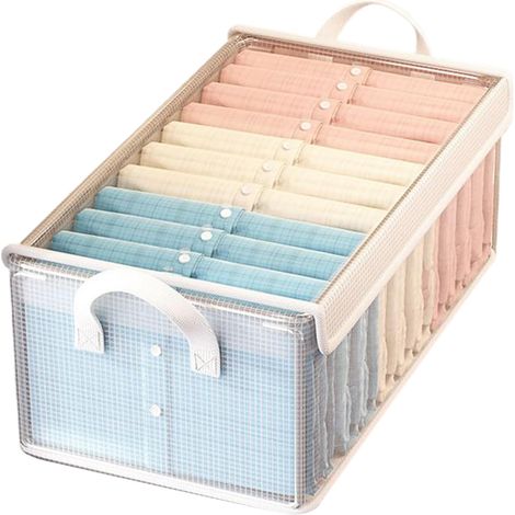 Organizzatore per coperte, scatola portaoggetti trasparente con coperchio - Scatola portaoggetti trasparente multifunzionale impilabile e salvaspazio per armadio, viaggi, traslochi, camera da letto (2