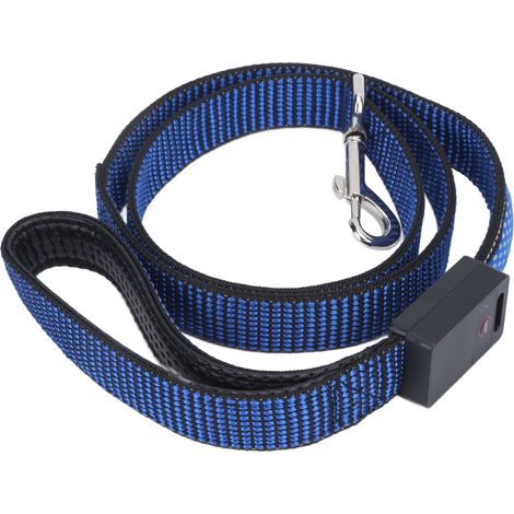Laisse télescopique lumineuse LED pour chien, idéale pour la sécurité nocturne des petits et moyens chiens (bleue). (1/5)