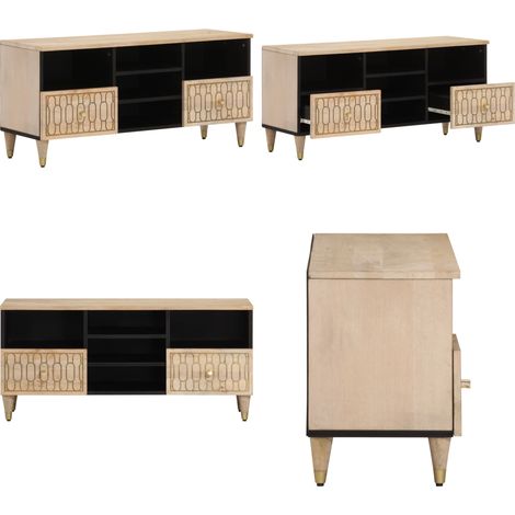 Meuble TV 100x33x46 cm bois massif de manguier - Meubles Tv - Meuble Tv - Support Tv - Unit Tv - Meuble En Bois Massif - Home & Living (1/5)