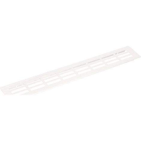 – Grille de ventilation rectangulaire 250 x 60mm en aluminium blanc – Grille perforée pour aération intérieure et extérieure – Installation facile (1/2)