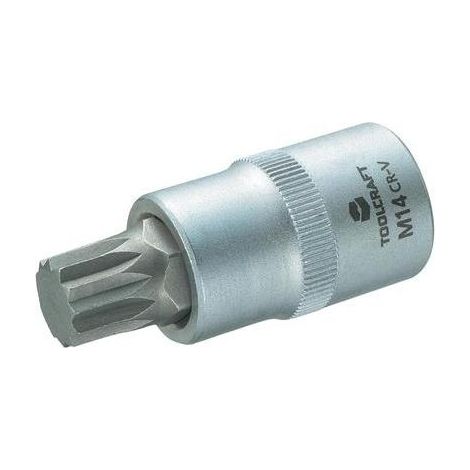 DOUILLE 12,5 MM (1/2'') AVEC EMBOUT XZN TOOLCRAFT 816171 1/2'' (12.5 MM) EMBOUT MULTIDENT M14 LONGUEUR 55 MM (1/4)