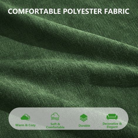 Sofá modular de 4 plazas 344x93x67 cm en poliéster verde, sin montaje, para salón (1/5)