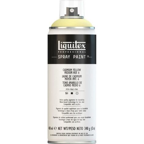 Bombe de peinture aérosol - LIQUITEX - 02377 - Jaune de cadmium moyen - 400 ml - Imitation 6