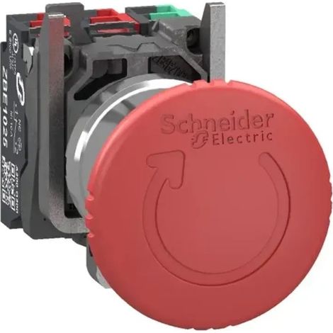 Pulsante di arresto di emergenza O40 premi-ruota 2NC+1NA Push-In - XB4BS844415