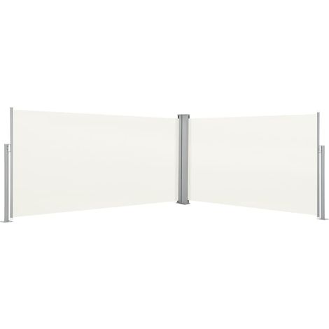 Auvent paravent store brise-vue latéral rétractable de patio jardin terrasse balcon protection visuelle écran 160 x 600 cm crème