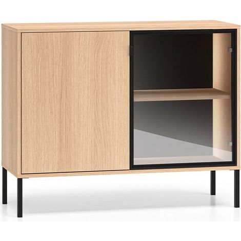 Paige Aparador 2 puertas madera y negro (1/5)