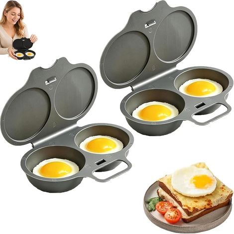 Pocheuses à œufs Micro-Ondes,uiseur a œufs Microwave Egg Poacher,Moule à Vapeur, Microwave Egg Poacher With Lid & Handle, Antiadhésive Sans Huile, Facile à Nettoyer (1/5)