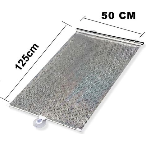 1 pièce pare-soleil rétractable universel, protection UV argentée, 50 x 125 cm, pour intérieur de voiture