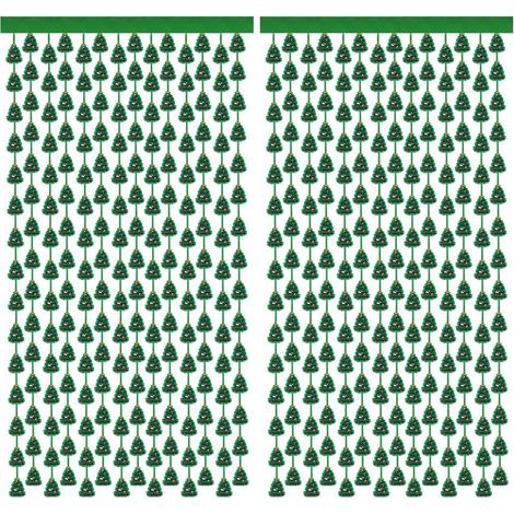 Lot de 2 Rideau guirlande, Métal, Motif sapin, 1x2 m, Noël, Mariage