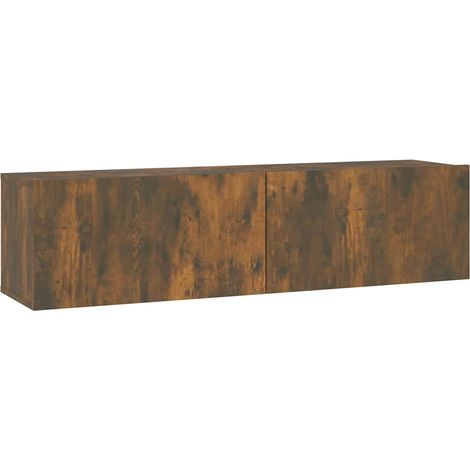 vidaXL Mobile TV a Parete Rovere Fumo 120x30x30cm Legno
