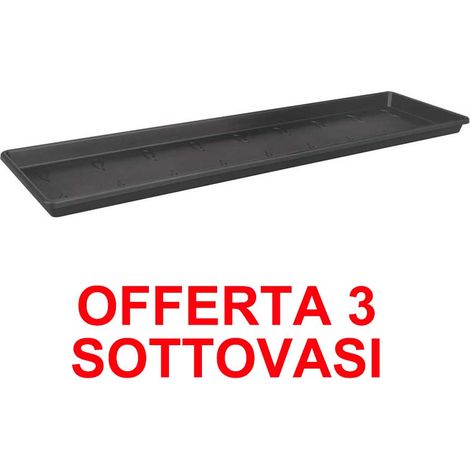 OFFERTA 3 SOTTOVASO GREEN BASICS TROUGH SAUCER 50CM LIVING BLACK