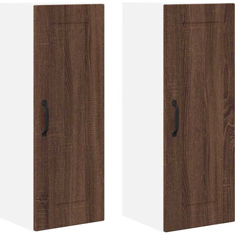 Meuble mural de cuisine,Armoire de cuisine 2 pcs Chêne brun 30 x 31 x 80 cm CFW56749 (1/5)