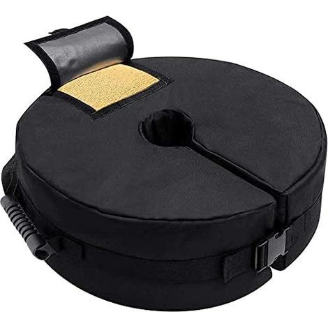 Sacchetto di zavorra per ombrellone da patio, base rotonda staccabile da 46 cm in sabbia, resistente alle intemperie, compatibile con ombrelloni a sbalzo o pali per bandiere (1/5)