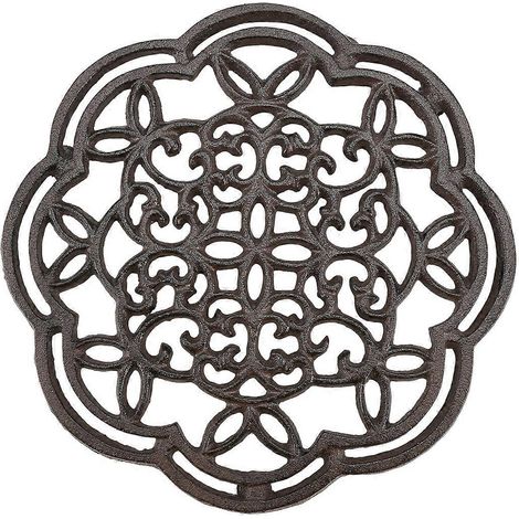 Dessous de plat rond en fonte isolante pour la décoration de table de cuisine et de salle à manger (1/5)