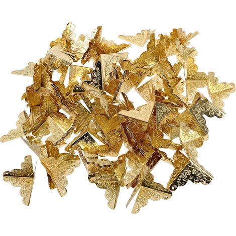 100 protège-coins décoratifs, fer/bois, pour boîtes et meubles (1/5)