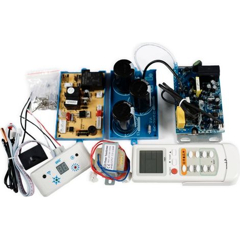 Kit Placa Universal Inverter QD80C  Para Equipos DC y AC hasta 12000 BTU  Control Motor PG  Display LED y Mando