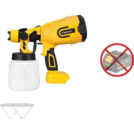 Pistolet à Peinture, Capacité de 1200ml, Tailles de Buse Réglables, Aucune batterie (1/2)