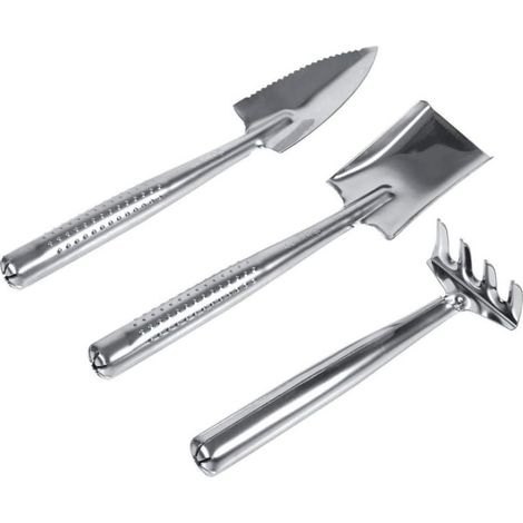 Lot de 3 mini outils de jardin à main en acier inoxydable - Truelle de jardin - Truelle de transplantation - Outil de jardinage pour jardinage, pelouse, cour-Fei Yu (1/5)