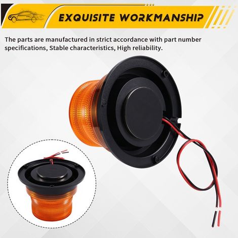 LED-Alarmleuchte für Gabelstapler, orange, Weitbereichsspannung, Magnetschraube, blinkend, geräuschlos, universell. (1/4)