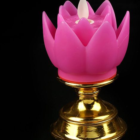Lampes Lotus LED à fleur, lumière naturelle douce, mèche simulée, décoration Bouddha violette, veilleuse apaisante pour ambiance zen. (1/4)