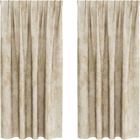 Rideaux en velours 2 pcs Crème 175 x 140 cm Velours (1/5)