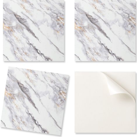 Azulejos de pared de vinilo autoadhesivos con elegante dise帽o de m谩rmol, 20x20x20 cm.