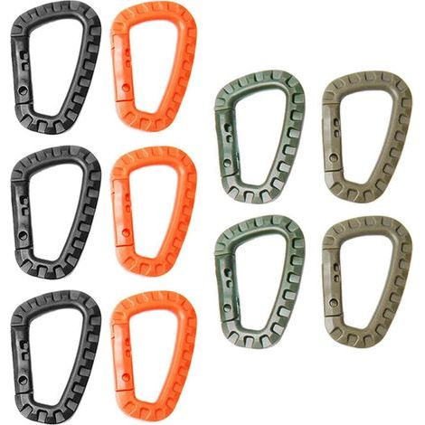 10 Pièces Mousquetons En Plastique, Mousquetons En Forme De D, Mousquetons Portables, Boucles De Suspension De Sac À Dos, Adaptés À L'Alpinisme, Au Camping, Boucles De Suspension De Sac À Dos