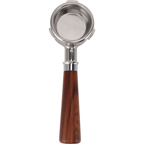 Portafilter Nu Sans Fond 58mm avec 3 Oreilles et Manche Bois Massif pour Machine Café Barsetto A1 en Bois Rouge (1/4)