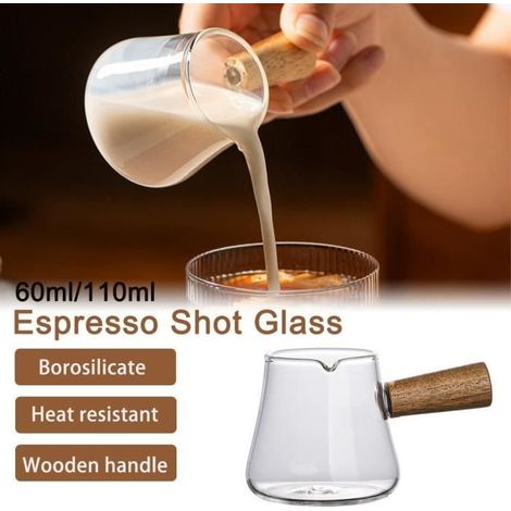Tasse à Expresso avec Manche en Bois -MOOHOP -en Verre-110ML (1/4)