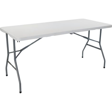 Mesa Plegable Rectangular para Catering y Camping Blanco Dayron