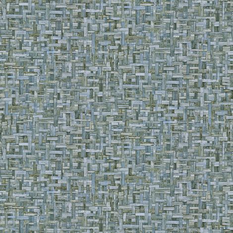 Papier peint pour bord de mer bleu gris vintage Tapisserie imitation bois tressé idéal entrée Papier peint original gris bleu effet bois (1/4)