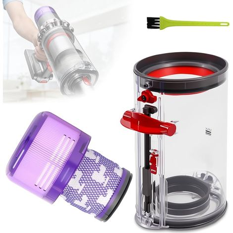 Bac à Poussière + Filtre de Rechange – Compatible avec Dyson V11, V15, SV14, SV15, SV17, SV22 – Pièces Détachées Accessoires pour Aspirateur Sans Fil (1/5)