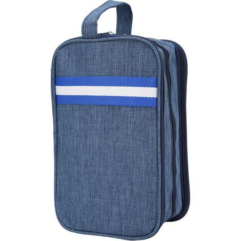 Trousse de Rangement Cosmétique Portable, Organisateur de Maquillage pour Pinceaux, Colliers, Boucles d'Oreilles, Bracelets, Nécessaire de Toilette Bleu (1/5)