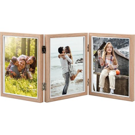 Cadre photo multiples en bois, 3 pièces, double collage, pour photo murale, bureau, décoration de mariage (1/5)