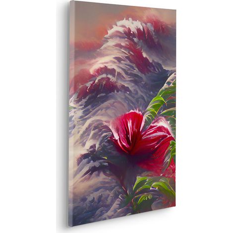 Komar Canvasbild Blossom Wave - 60 x 40 cm - Bild auf Keilrahmen - Vintage und Retro (1/2)