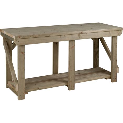 Indoor/outdoor workbench pressure treated station (H-90cm, D-64cm, L-240cm)