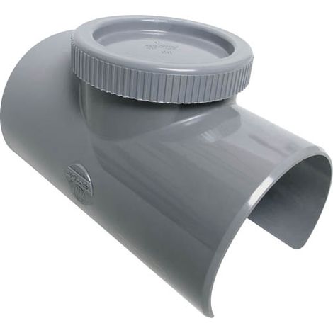 Nicoll – Selle de réparation à bouchon mf 90° Ø100/90 – Raccord évacuation en PVC lisse – Nettoyage rapide canalisation obstruée – Classement feu NF-M1