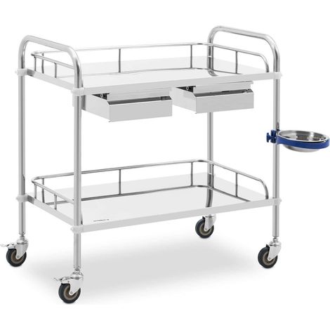 Charriot médical - Steinberg Systems - 2 tablettes de 74 x 44 x 13 cm - 2 tiroirs (1/5)
