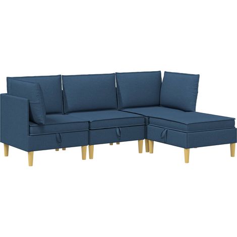Modular Sofa Set mit Stauraum 4 stk. Blau 210 x 140 x 82 cm vidaXL