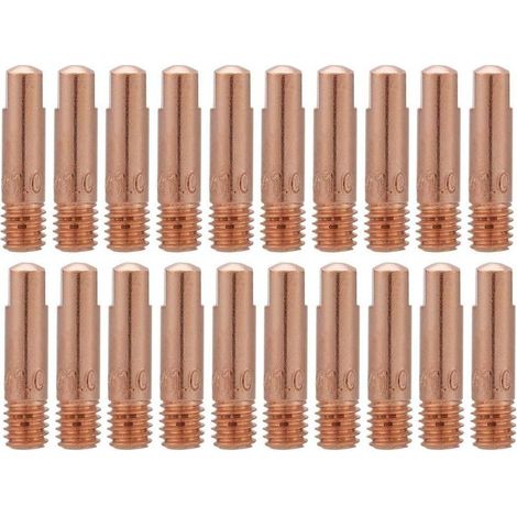 20Pcs Soudure Pointe de Tube Contact en Cuivre pour Consommables de Torche de Soudage 15AK MIG(1.0) (1/4)