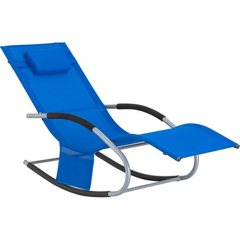 SoBuy Chaise longue balançoire de jardin – Design respirant avec poche latérale, pour jardin, cour et plage