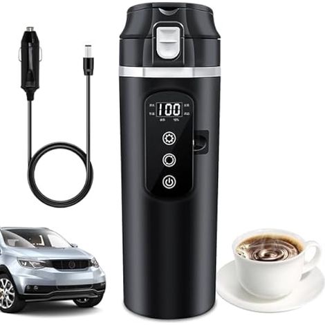 Bouilloire électrique Voiture Pour Véhicule 24V/12V 500ml Bouilloire Chauffante De Voiture (1/5)