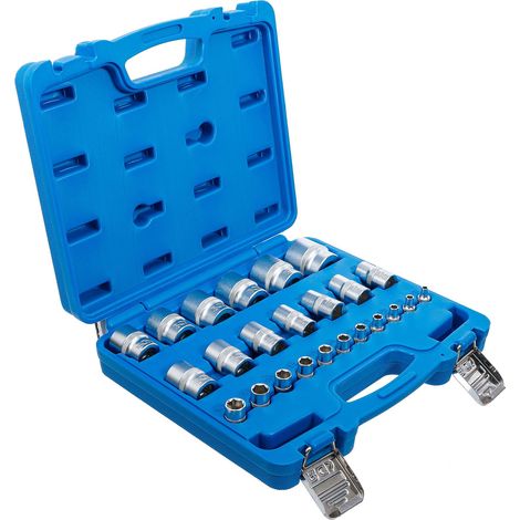 BGS Steckschlüssel-Einsatz-Satz Sechskant Antriebe Innenvierkant 6,3 mm (1/4"), 12,5 mm (1/2") Zollmaße 24tlg. - 2246 (1/5)